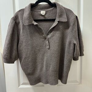 Cozy Brown Collared Sweater